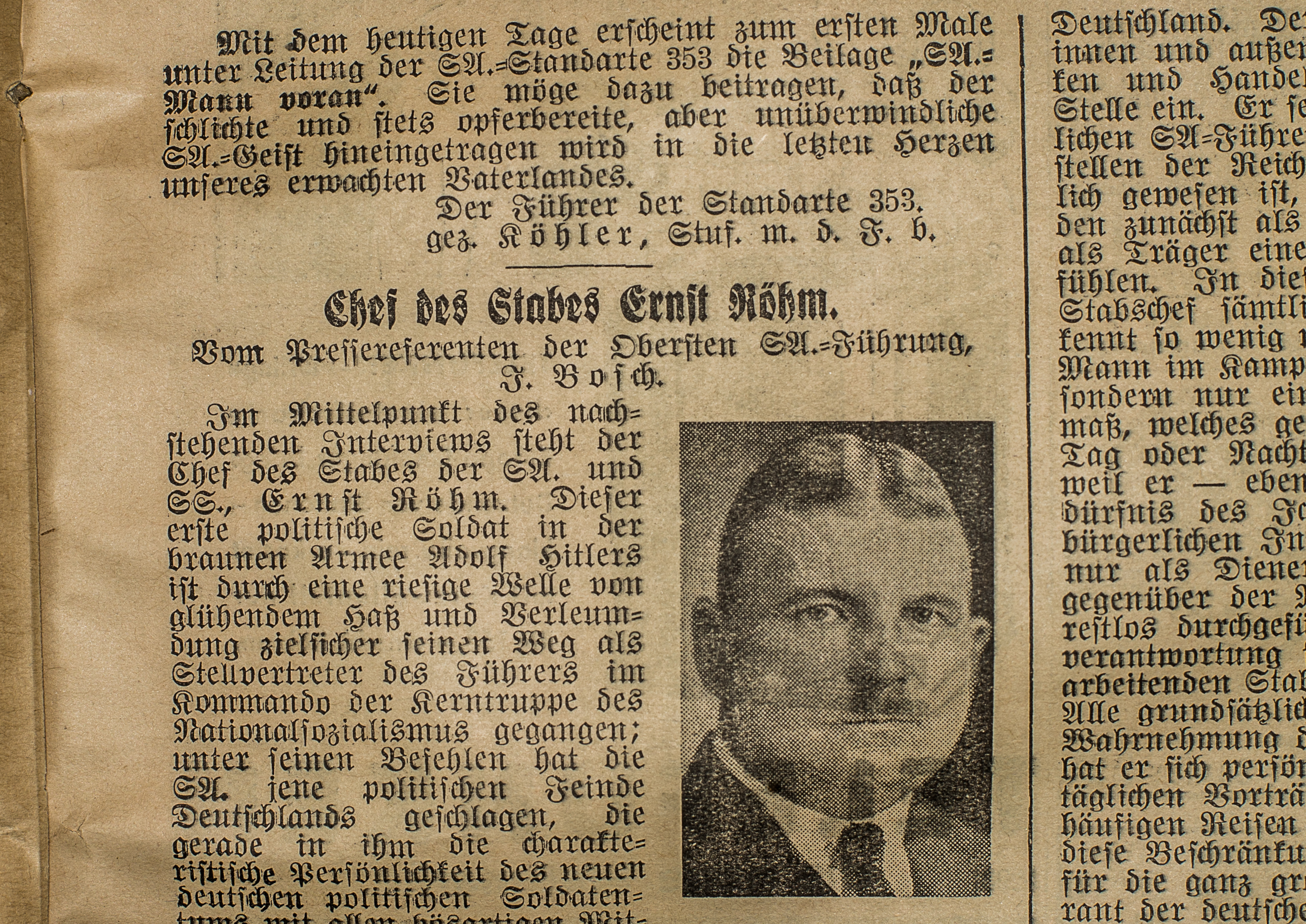 Die erste Auflage der Beilage SA-Mann voran im Eschweger Tageblatt